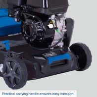 Practical carrying handle for easy transport of the Scheppach petrol scarifier