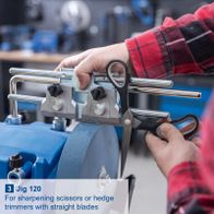 Scheppach Jig 120 for sharpening straight blade scissors or knives