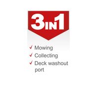Mowing, collecting and deck washout port for Scheppach petrol lawnmower
