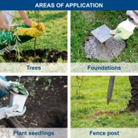 Waterproof foundation slabs with planting guides for trees and seedlings