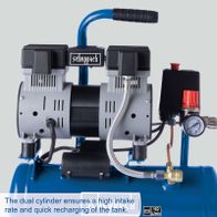 Dual cylinder compressor featuring high intake rate and quick tank refill capability