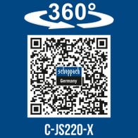 Scheppach cordless jigsaw C-JS220-X with 360° rotation, German QR code