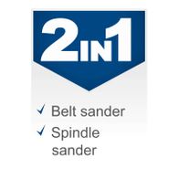 Combined sander features: Belt, edge and spindle sander