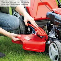Removable side ejector attachment for lawnmower maintenance and cleaning