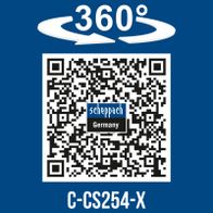 360° rotation feature for easy handling of Scheppach tool with QR code for Germany