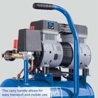 Scheppach air compressor with carry handle for easy transport and mobile use