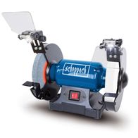 Scheppach bench grinder with integrated LED lighting and adjustable handle
