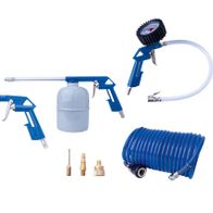 Scheppach 8-piece compressed air accessory set: air cushion, spray guns, hose and fittings