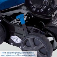 6-stage height adjustment for easy scarifying depth adjustment on Scheppach tool