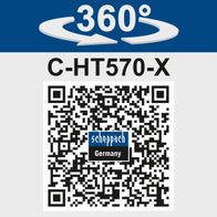 Scheppach C-HT570-X battery hedge trimmer featuring 360° rotation for full control