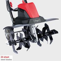 Scheppach electric tiller with 24 steel blades for effective soil cultivation
