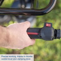 Auger tool featuring precise control via throttle and clamping lever