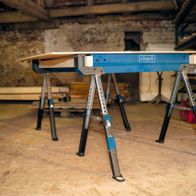 Scheppach saw bench with adjustable legs and work surface
