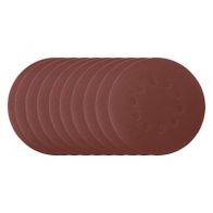 Round sanding paper with holes for grinding wheel attachment, set of 10 pieces, Ø 215 mm, Grit 240
