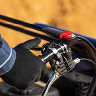 Scheppach dumper handle with safety and adjustment mechanism for precise control