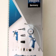 Scheppach compressed air accessory set 14 pcs. including 10m hose. Various tools and a hose are shown. The image is part of the product description.
