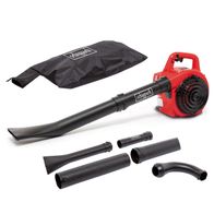 Scheppach leaf blower and vacuum kit including collection bag, flexible nozzles, and connectors