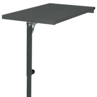 Adjustable table extension with height-adjustable stand for workspace extension