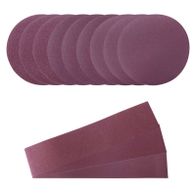 Set featuring polishing papers and strips for sanding – part of Scheppach sanding set
