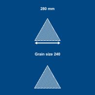Triangular sanding paper, grit 240, size 280 mm, set of 10 pieces