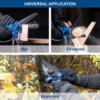 Brushless cordless pruning saw for cutting bars, firewood, and branches