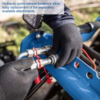 Quick-release hydraulic couplings for easy component replacement on Scheppach equipment