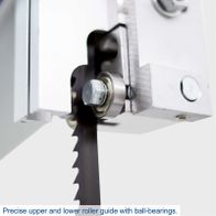 Precise upper and lower roller guide with ball bearings for bandsaw