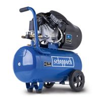 Scheppach HC500 compressor featuring a 50-litre tank, 3.0 HP, 412 litres per minute intake flow, 10 bar pressure