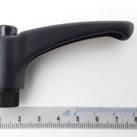 Clamping lever with threaded end, close-up view