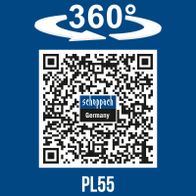 360° rotation for precise cutting, Scheppach PL55 electric plunge saw with German QR code