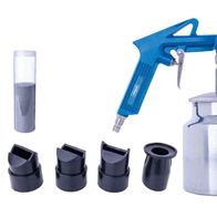Scheppach air-powered sandblasting gun with nozzle adapter set and container with filter