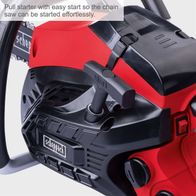 Start handle with easy-start feature for effortless chain saw ignition