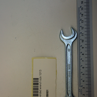 Scheppach double-ended wrench, part of SW 10/13 series, with label and barcode