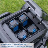 Powerful 2x 20V battery expansion and charger set for the BC-MP470-X lawnmower