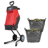 Scheppach electric garden shredder with 45L bag and wheels for easy transport