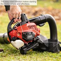 Scheppach leaf blower with easy-start feature for effortless ignition