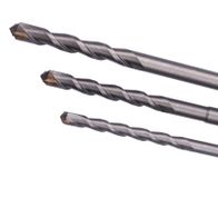 SDS-Plus drill set with three drill sizes 8, 10 and 12 mm. The drills are shown from the front.