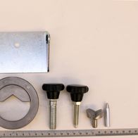 Scheppach measuring gauge with integrated scale, round plate with notch, screws and nuts for precise assembly