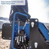 Ergonomic handle controls for compact loader with easy grip levers for smooth operation