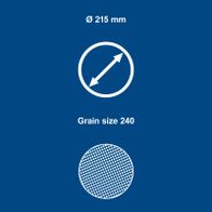 Circular sandpaper, Ø 215 mm, grit 240 for sanding