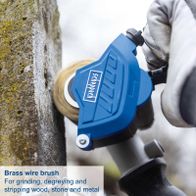 Universal round brush with wire brush for Scheppach set, for grinding, degreasing, and stripping materials