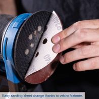 Velcro fastener for easy sanding sheet change on Scheppach orbital sander