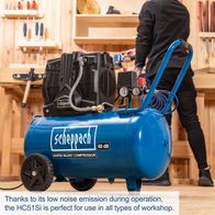 Scheppach HC51Si silent compressor with 60 dB(A) low noise, suitable for workshops