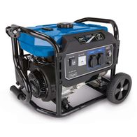 Scheppach generator with AVR, 2800W output, dual 230V sockets, oil warning lamp and voltmeter