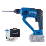 Scheppach cordless hammer drill set with battery, tool case, and screwdriver bits for drilling and hammering tasks