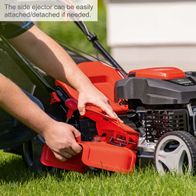 Scheppach petrol lawnmower with detachable side ejector