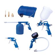 Scheppach spray system kit: High-pressure spray gun, air compressor hose set, pressure gauge, and fittings