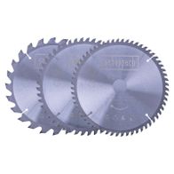 Scheppach circular saw blade set (3-piece) showing 24/48/60 teeth configurations, Ø 210 mm – detailed view of teeth