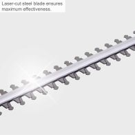 Precision laser-cut steel blade for accurate cutting in hedge trimmer