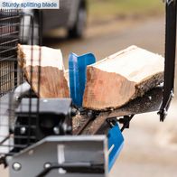 Horizontal log splitter with sturdy blade for accurate wood splitting, part of Scheppach series